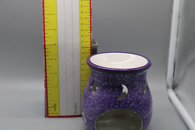 #ad CELESTIAL MOON amp; STARS Light Purple Ceramic Tea Light Wax Burner $16.74