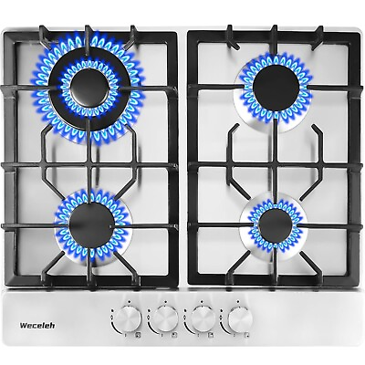 #ad 24quot; 4 Burners Gas Propane Cooktop Stove Top Stainless Steel Built In LPG NG $286.59