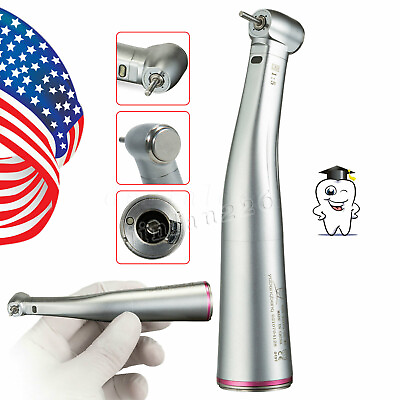 #ad NSK Style Dental 1:5 LED High Speed Handpiece Fiber Optic Contra Angle Red Ring $100.99
