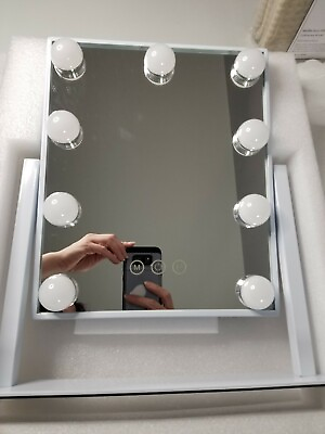 #ad Misavanity Large Hollywood Vanity Mirror w Wireless Charger 12 Dimmable LEDs $35.99