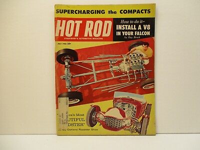 #ad July 1960 HOT ROD MAGAZINE Supercharge V8 Falcon Show Cars Gas Oil Garage USA $8.49