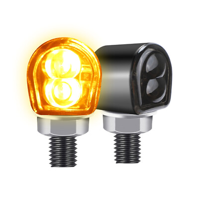 #ad 2PC LED Motorcycle Turn Signal Indicator Amber Blinker Light Mini Lamp Universal $13.98