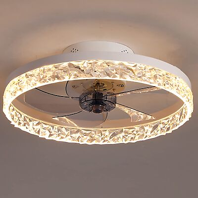 #ad PSHRFANST 19.7quot; Ceiling Fan with Lights Dimmable LED 6 Speeds Reversible Bla... $155.05