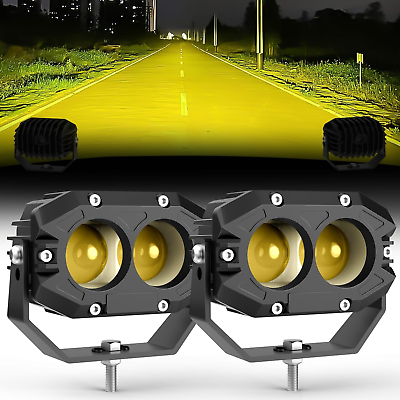 #ad LED Amber Fog Light 4Inch 90W Led Pods Fog Light Bar Spot Beam Driving Lamp 900 $82.30