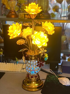 #ad 1 Pack Led Light 5 flower Lotus Lamp desk. 7 Color change. $145.00