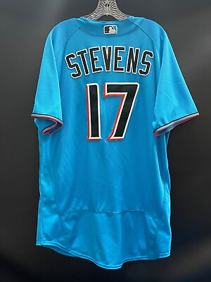 #ad STEVENS #17 MIAMI MARLINS GAME USED STITCHED AUTHENTIC JERSEY SPRING TRAINING $119.99