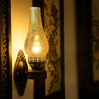 #ad Iron Glass Lamp Industrial Wall Sconce Soft Light Retro Loft Lighting Fixture US $22.91