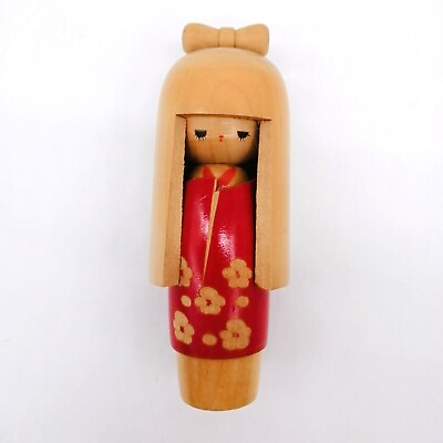 #ad 15cm Japanese Creative KOKESHI Doll Vintage by MIYASHITA HAJIME Signed KOB801 $20.00