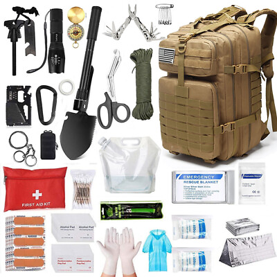 #ad 110PCS Survival Outdoor Kits Military Tactical Emergency Gear Camping Tools $67.99