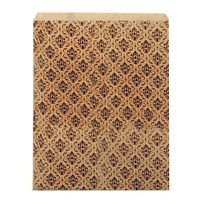 #ad 100 pcs Brown Damask Print Gift Shopping Bags 2 Sizes Available $17.41