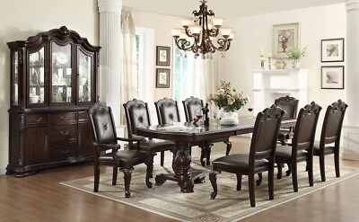 #ad NEW Formal Dining Traditional Brown Espresso 72quot; 108quot; Extendable Table amp; Chairs $3098.99
