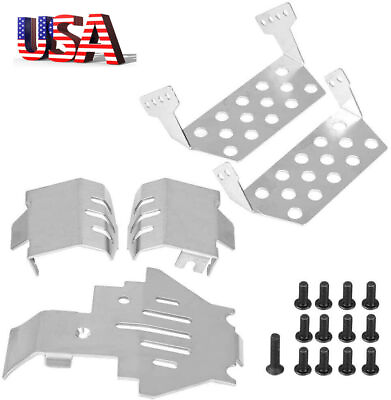 #ad 5Pc Stainless Steel Chassis Armor Protection Skid Plate for Traxxas TRX 4 RC Car $15.76