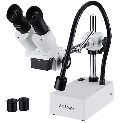 #ad 10X 20X Widefield Stereo Microscope with Boom Arm Stand and LED Incident Light $230.99