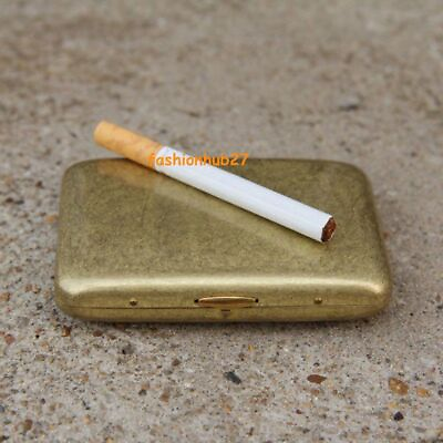 #ad Vintage Solid Brass Copper Cigarette Case Holder Box Collectable Xmas Men Gift $15.99