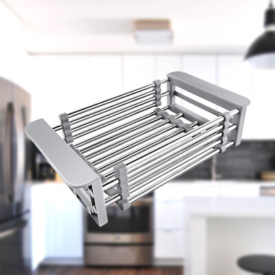 #ad Stainless Steel Dish Drying Rack Vegetable Washing Drain Filter Trays Veggie $21.98
