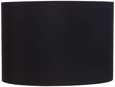 #ad Black Medium Hardback Drum Lamp Shade 16quot; Wide x 11quot; High Spider Replacement $50.95