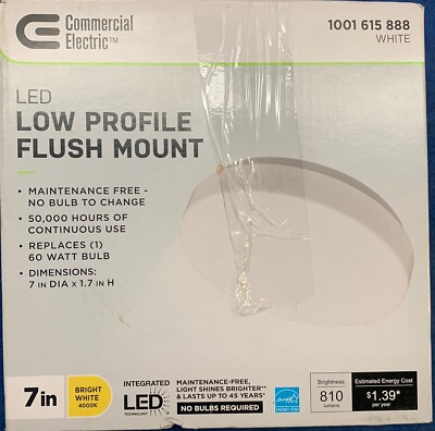 #ad Commercial Electric 7” Bright White LED Light 1001 615 888 New Free Shipping $20.00
