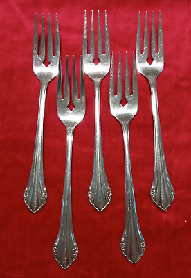 #ad 5 Salad Forks Oneida 1881 Rogers BITTERSWEET Repose Stainless 6 3 4quot; Flatware $27.88