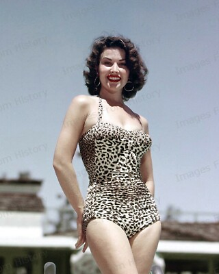 #ad 8x10 Print Linda Cristal Sexy Pin Up Wearing Leopard Bathing Suit 1965 #AALC $14.99