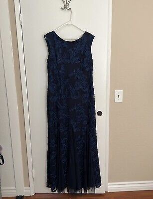 #ad Navy Floral Prom Dress $75.00