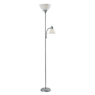 #ad #ad 72#x27;#x27; Modern Combo Floor Lamp Plastic Adjustable Reading Lamp Silver US $26.99