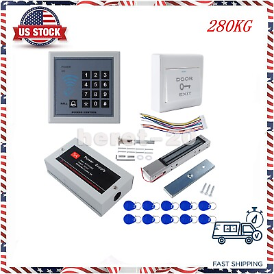 #ad Full Set RFID Door Lock Magnetic Access Control KIT ID Card 600LB Force System $67.98