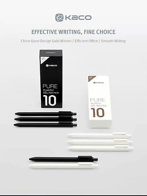 #ad KACO Gel Pen 0.5mm Black White Color Ink Refills ABS Plastic Smoothly Write $1.70
