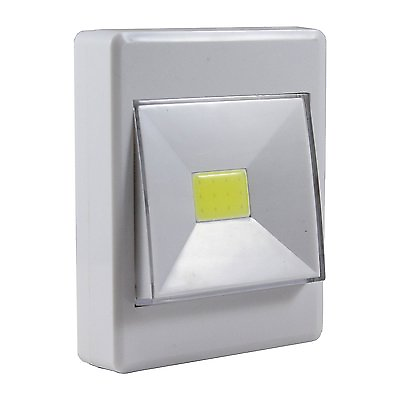 #ad 3 Watt 120 Lumen Handy Lamp Wireless COB White LED Rocker Switch Closet Light $6.99