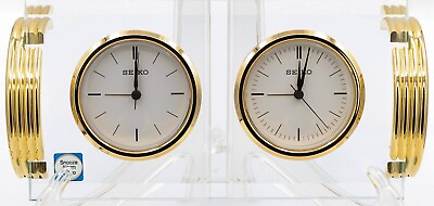 #ad Seiko Multi time Table Clock Model QHE707G Brand New $54.99