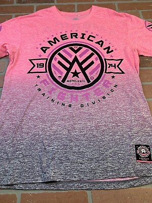 #ad Buckle American Fighter Mens T Shirt Size XLarge Premium Athletics Double Sided $22.74