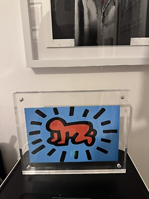 #ad Keith Haring RADIANT BABY ICONS MINI PRINT FRAMED WARHOL BASQUIAT HIRST BANKSY $99.99