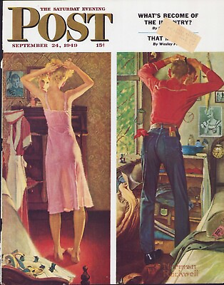 #ad SEP 24 1949 Big Date Prep NORMAN ROCKWELL SE POST ORIG COVER ONLY #1 $29.95