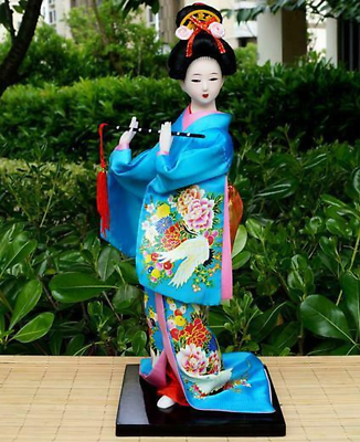 #ad 11.8quot; Japanese Brocade Kimono Kabuki Doll Geisha Figure Figurine Statue Decor $52.97