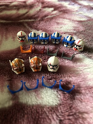 #ad LEGO Star Wars Phase 2 Clone Troopers Helmets Lot Of 9 Both CUSTOM amp; OFFICIAL $30.00