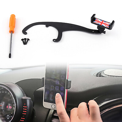 #ad Union Jack Smartphone Cell Phone Mount Holder For BMW Mini Cooper R55 R56 R57 $18.71