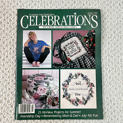 #ad Celebrations To Cross Stitch amp; Craft Summer 1990 Floral Patriotic Wedding Charts $3.49