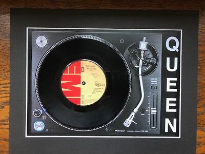 #ad Queen Bohemian Rhapsody Genuine 7quot; Single Mounted on Record Player Print GBP 29.99