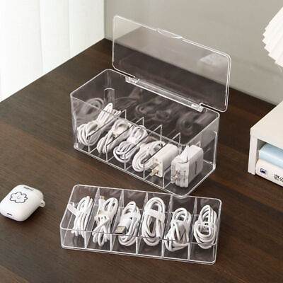 #ad Layer Data Cable Storage Box Power Cable Charging Head Sorting Case with Cover $10.13