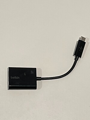 #ad Belkin USB C Audio Charge Splitter Adapter Black USED $9.86