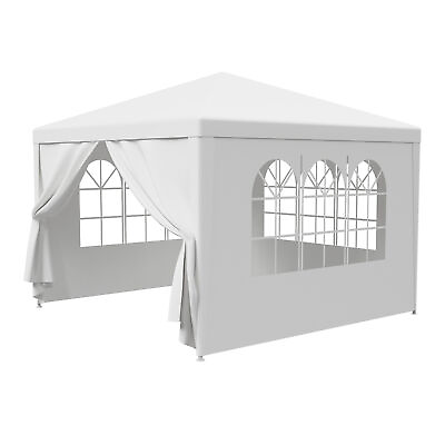 #ad 10#x27;x10#x27; Carport Garage Car Shelter Canopy Party Tent Sidewall with Windows White $49.58