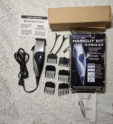 #ad REMINGTON Haircut Kit HC70 12 Piece Haircut Kit Stainless Steel Blades With Box $19.99