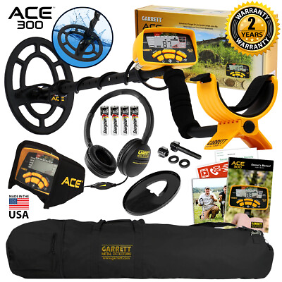 #ad Garrett ACE 300 Metal Detector with Waterproof Search Coil and Carry Bag $295.44