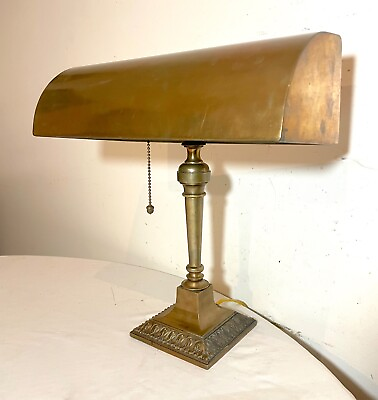 #ad high quality large antique ornate solid bronze bankers electric desk table lamp $749.99