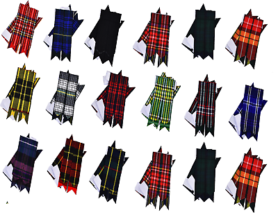#ad Scottish Kilt Sock Flashes 42 Tartans Tartans Highland Kilt Hose Flashes Pointed $9.99