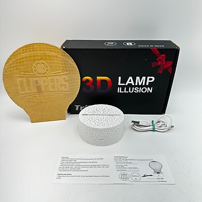 #ad Desk Night Light LA Clippers 3D Optical Illusion Basketball Sports Fan NEW $7.09