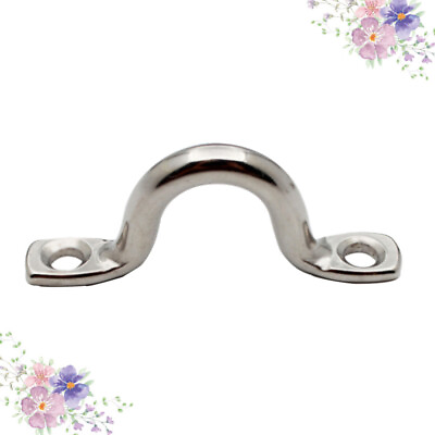 #ad 10 Pcs Handrail Oval Grab Bar Saddle Clip Metal Handle Stainless Steel Rest $8.19
