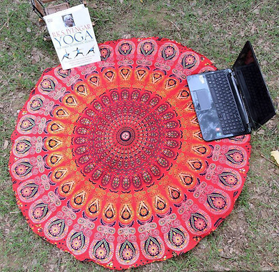 #ad Indian Round Mandala Tapestry Wall Hanging Beach Throw Yoga Mat Boho Tapestries $25.99