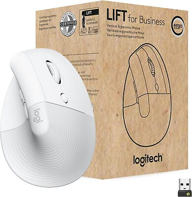 #ad Logitech Lift for Business Vertical Ergonomic Mouse Wireless Off White $37.95