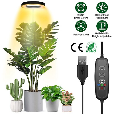#ad Dimmable Plant Grow Light LED Full Spectrum Circle Growing Grow Lamp Portable US $13.64