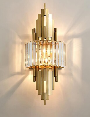 #ad TENGIANTS Modern Wall Sconces 2 Light Gold Wall Sconce Glass Wall Light Hallway $101.80